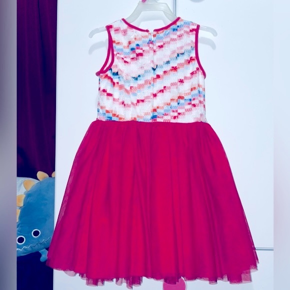 PIPPA & JULIE hot pink embroidered dress with tulle skirt - Picture 7 of 11